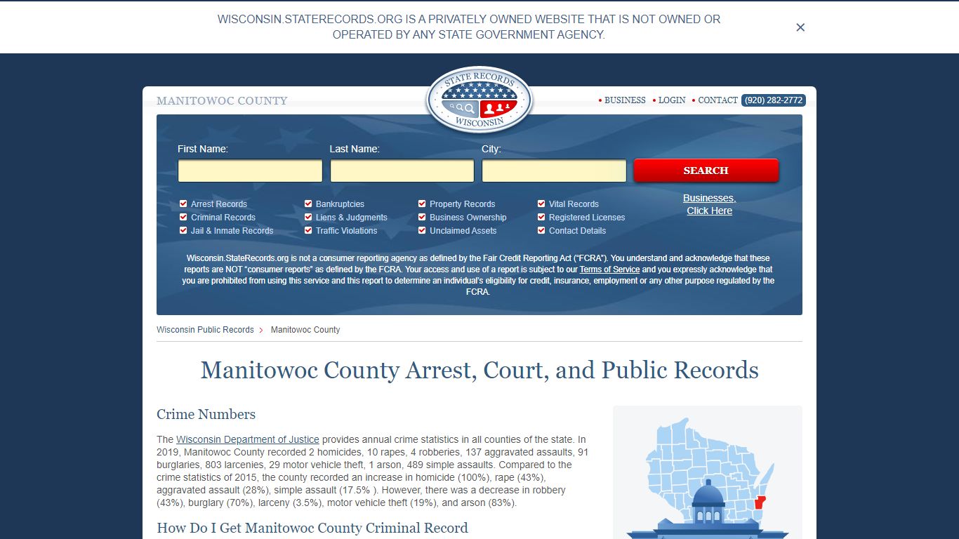 Manitowoc County Arrest, Court, and Public Records