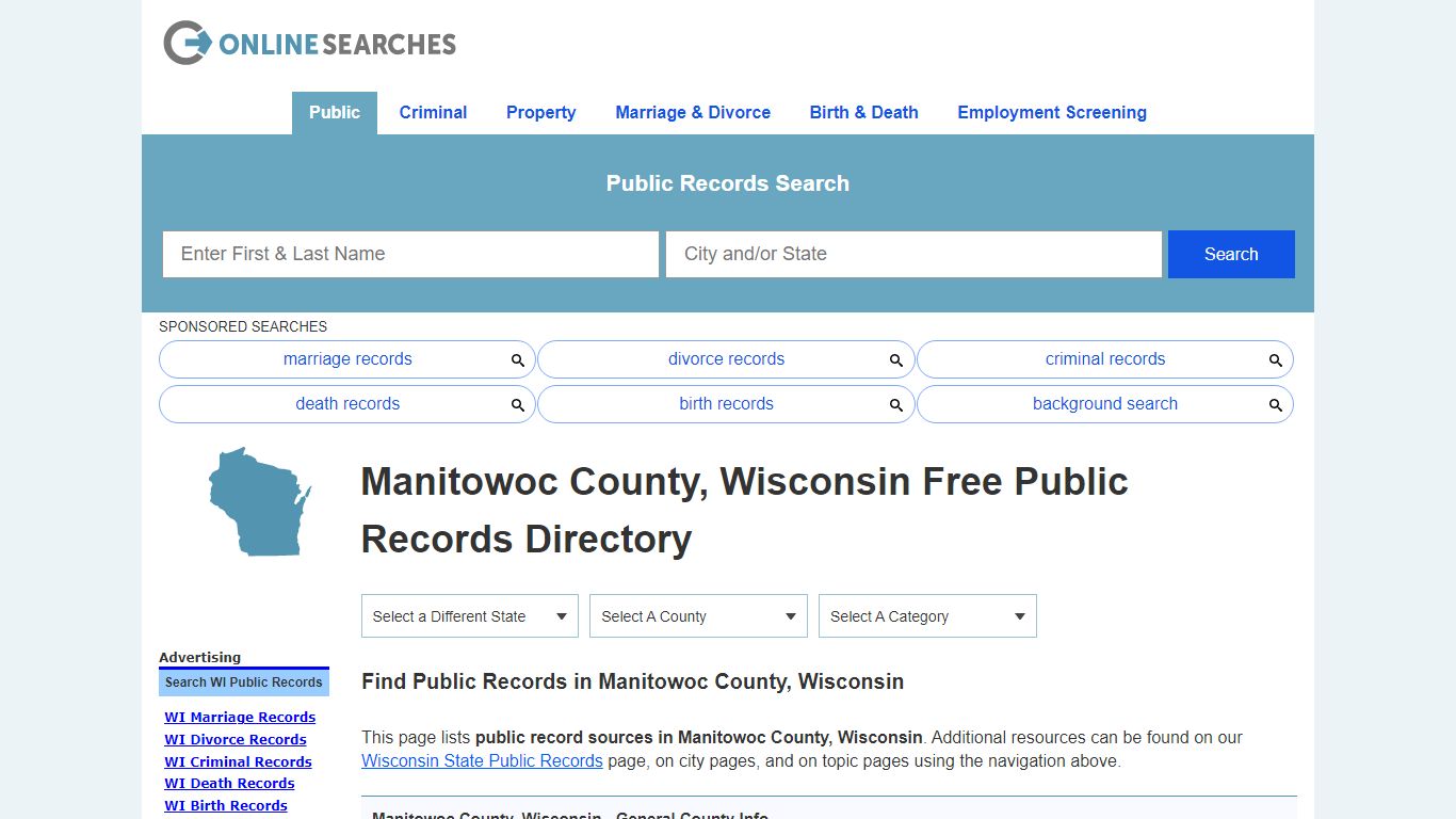 Manitowoc County, Wisconsin Public Records Directory